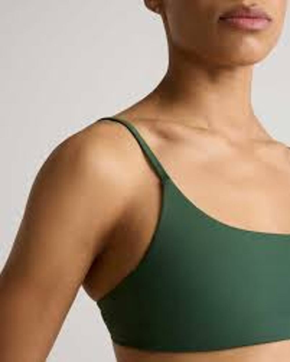 NWOT QUINCE Italian Scoop Bikini Top SLOW FASHION Size Small S Palm Green